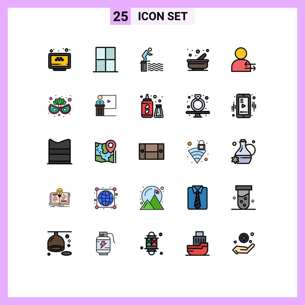 uppsättning av 25 modern ui ikoner symboler tecken för murbruk matlagning rum sport plattform redigerbar vektor design element