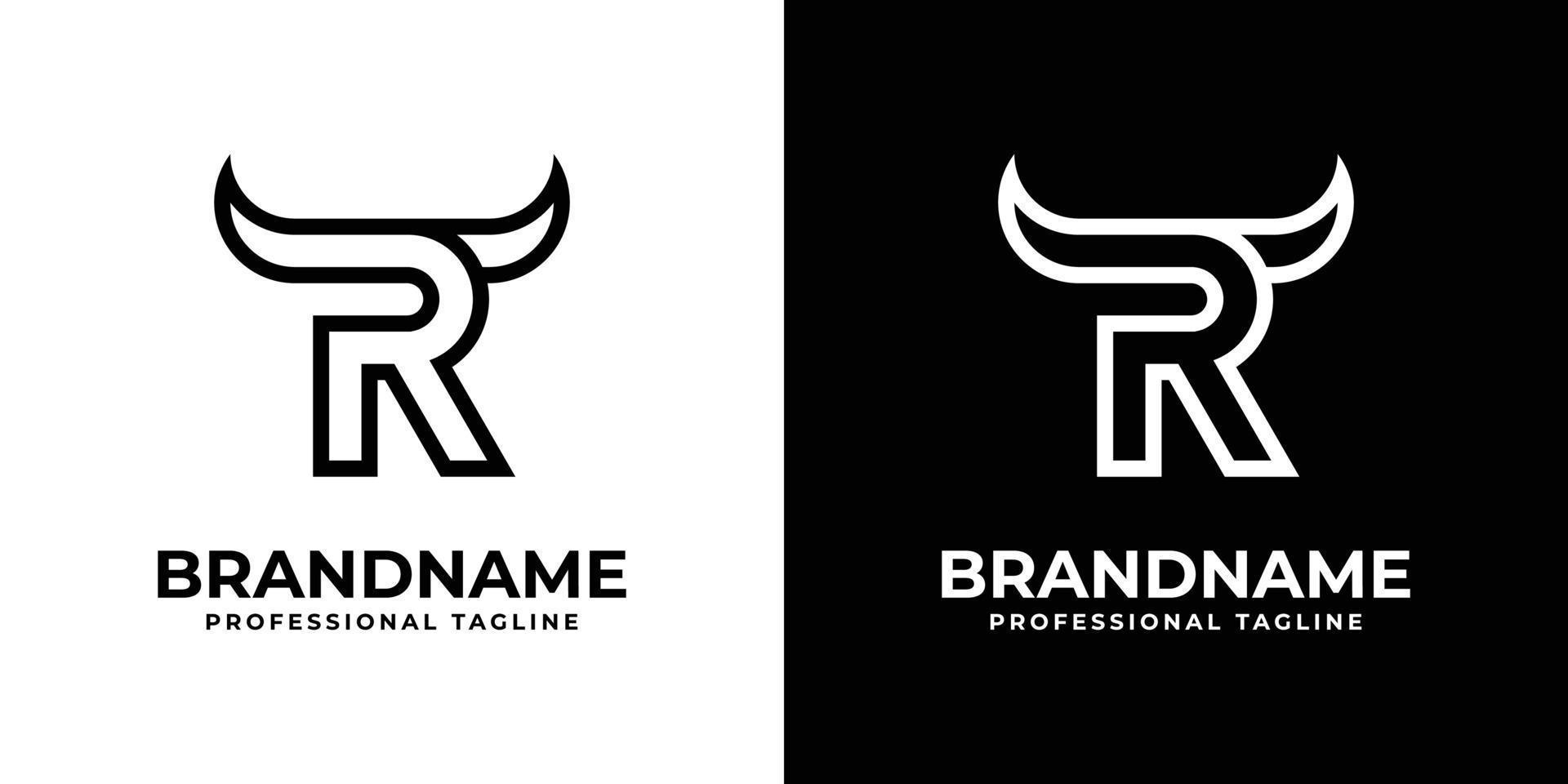 brev r tjur logotyp, lämplig för några företag relaterad till tjur med r initialer. vektor