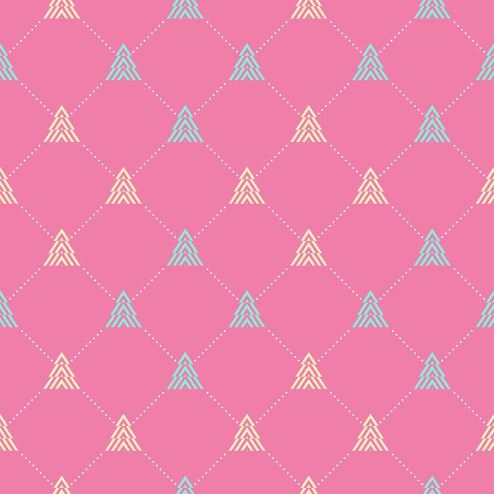 jul träd mönster sömlös rosa bakgrund vektor