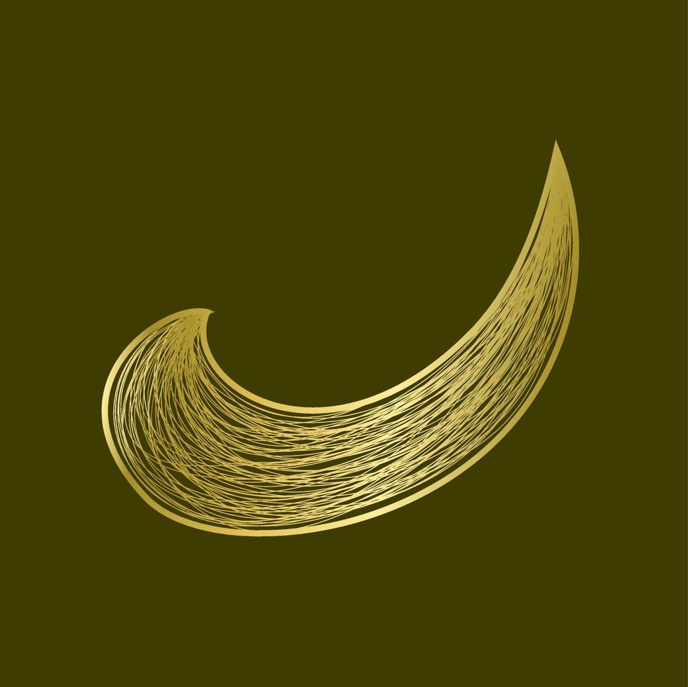 vektor objekt illustration av gyllene vågig rader effekt isolerat på mörk brun Färg bakgrund