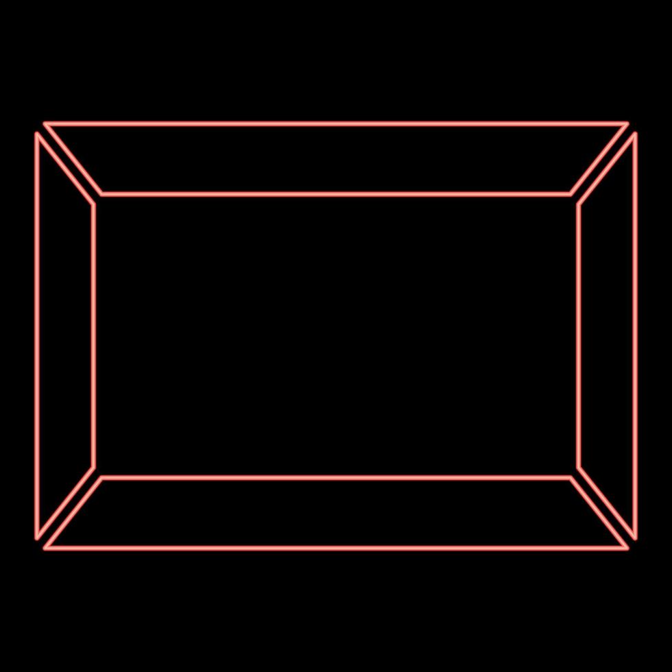 neon bild ram kvadrat form röd Färg vektor illustration bild platt stil