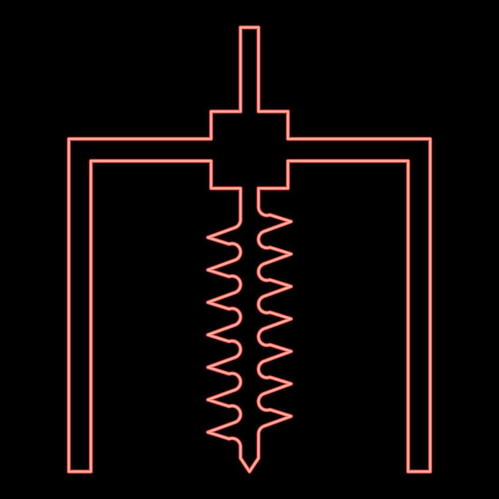 neon borrning rigg borra för jord mina industri geologisk tråkig begrepp borr ikon svart Färg vektor illustration platt stil bild röd Färg vektor illustration bild platt stil