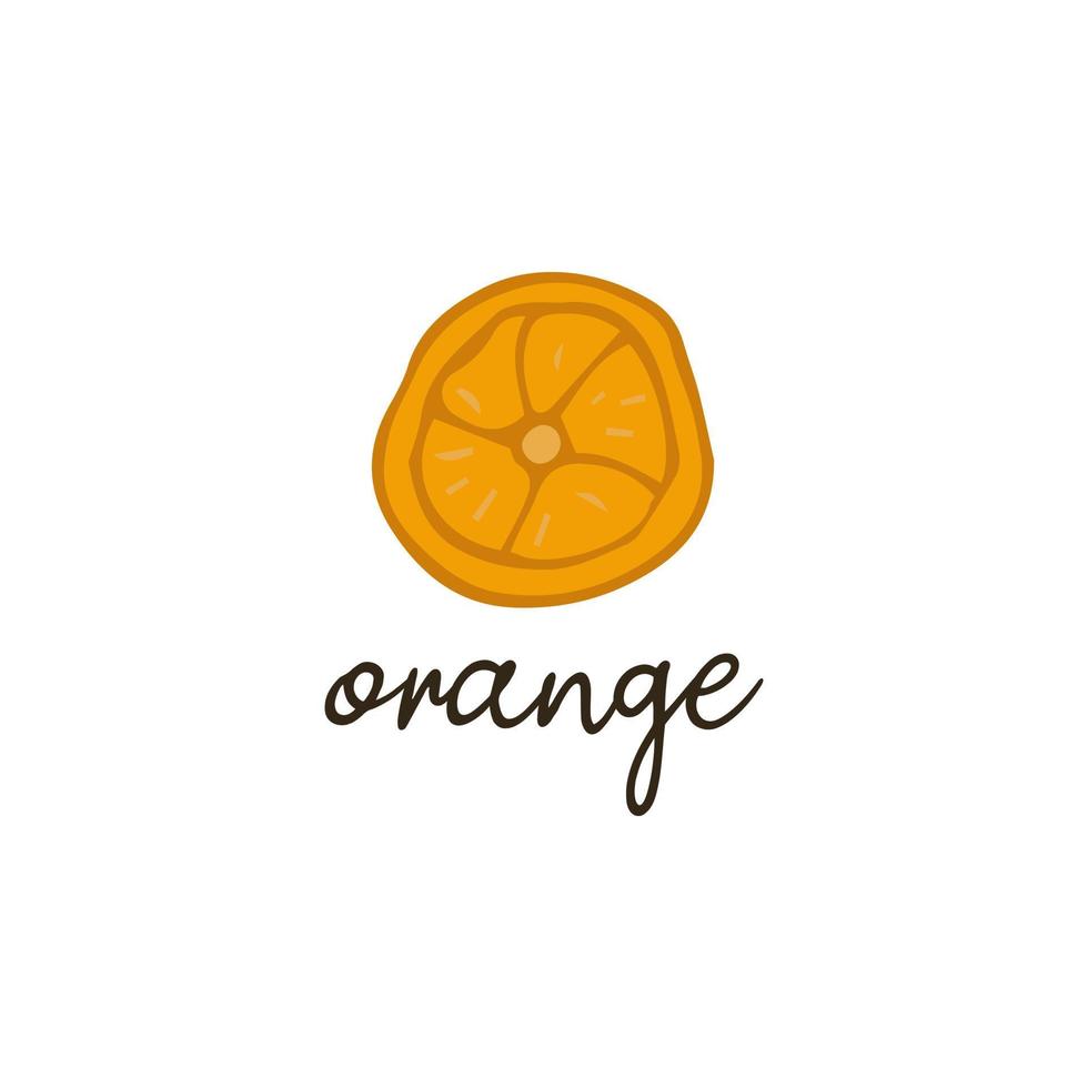 skiva av orange. färsk citrus- frukt. hand dragen isolerat vektor