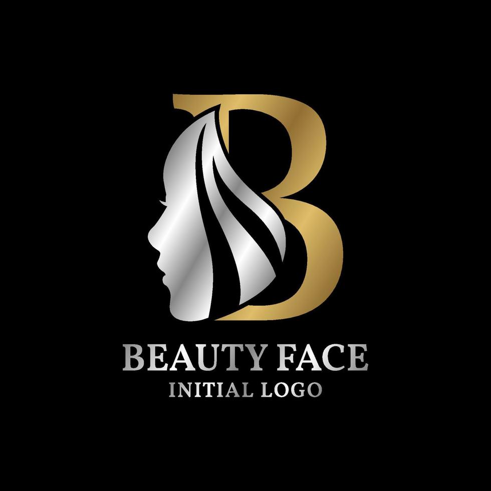 brev b skönhet ansikte första vektor logotyp design element