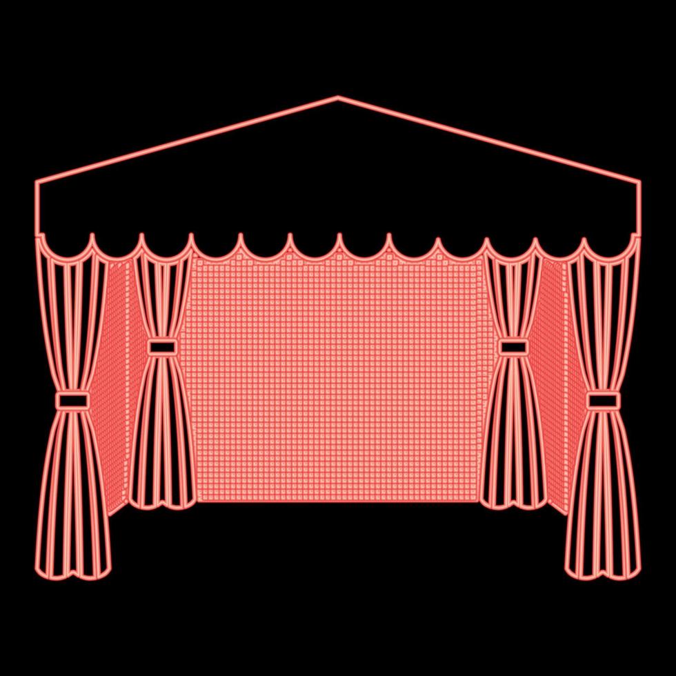 Neon-Pavillon zum Einkaufen Geschäft Zelt Festzelt für Werbung Symbol schwarze Farbe Vektor-Illustration flachen Stil Bild rote Farbe Vektor-Illustration Bild flachen Stil vektor