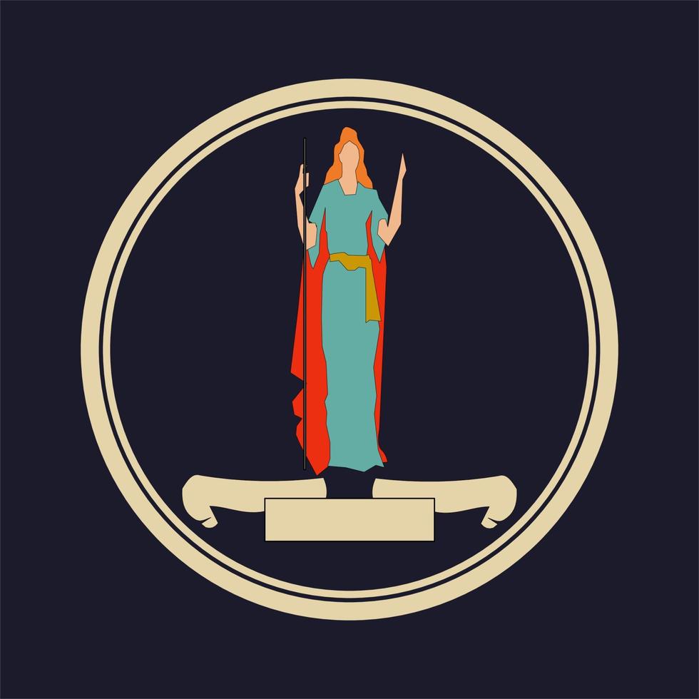 gudinna av de årgång grekisk logotyp vektor