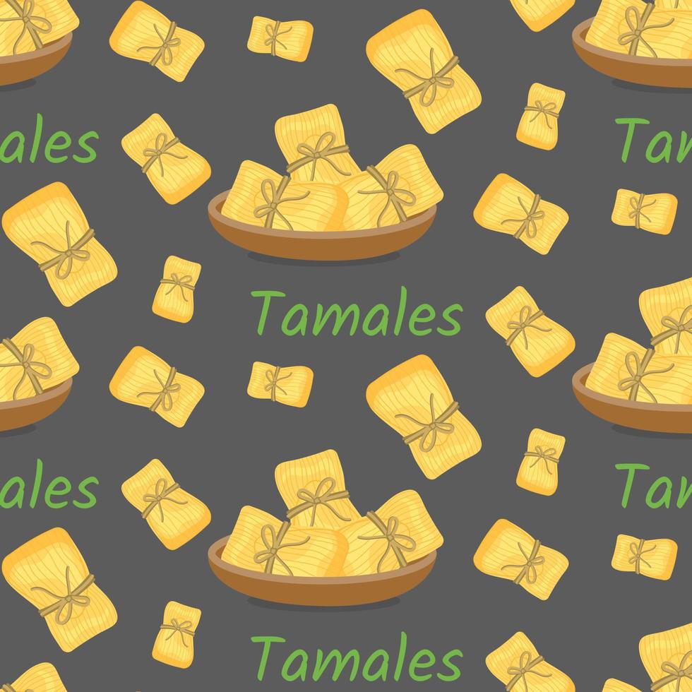 tamales mönster. populär mat av latin amerika. vektor illustration.