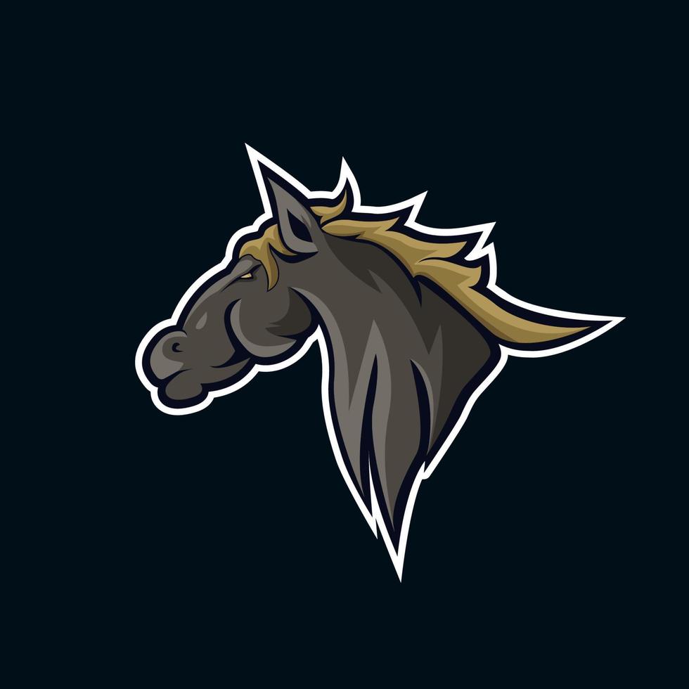 pferdemaskottchen e sport logo design vektor