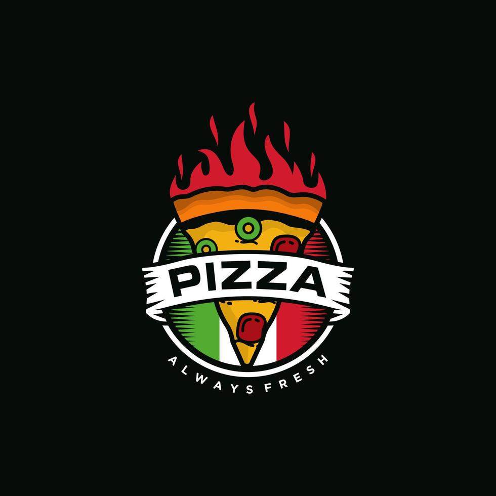 pizza logotyp vektor