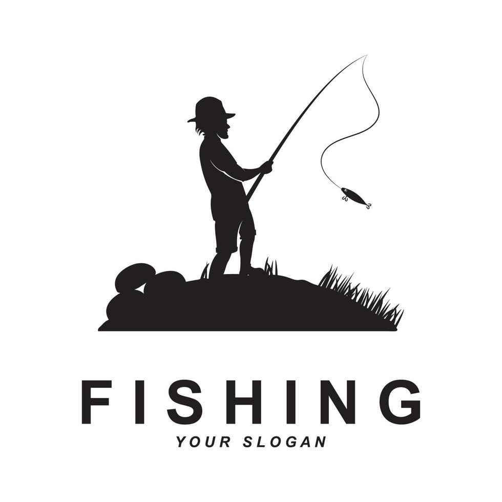 fiske logotyp vektor med slogan mall