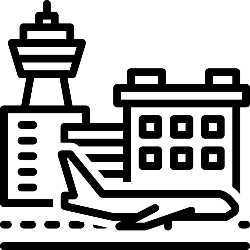 linje ikon för flygplatser vektor