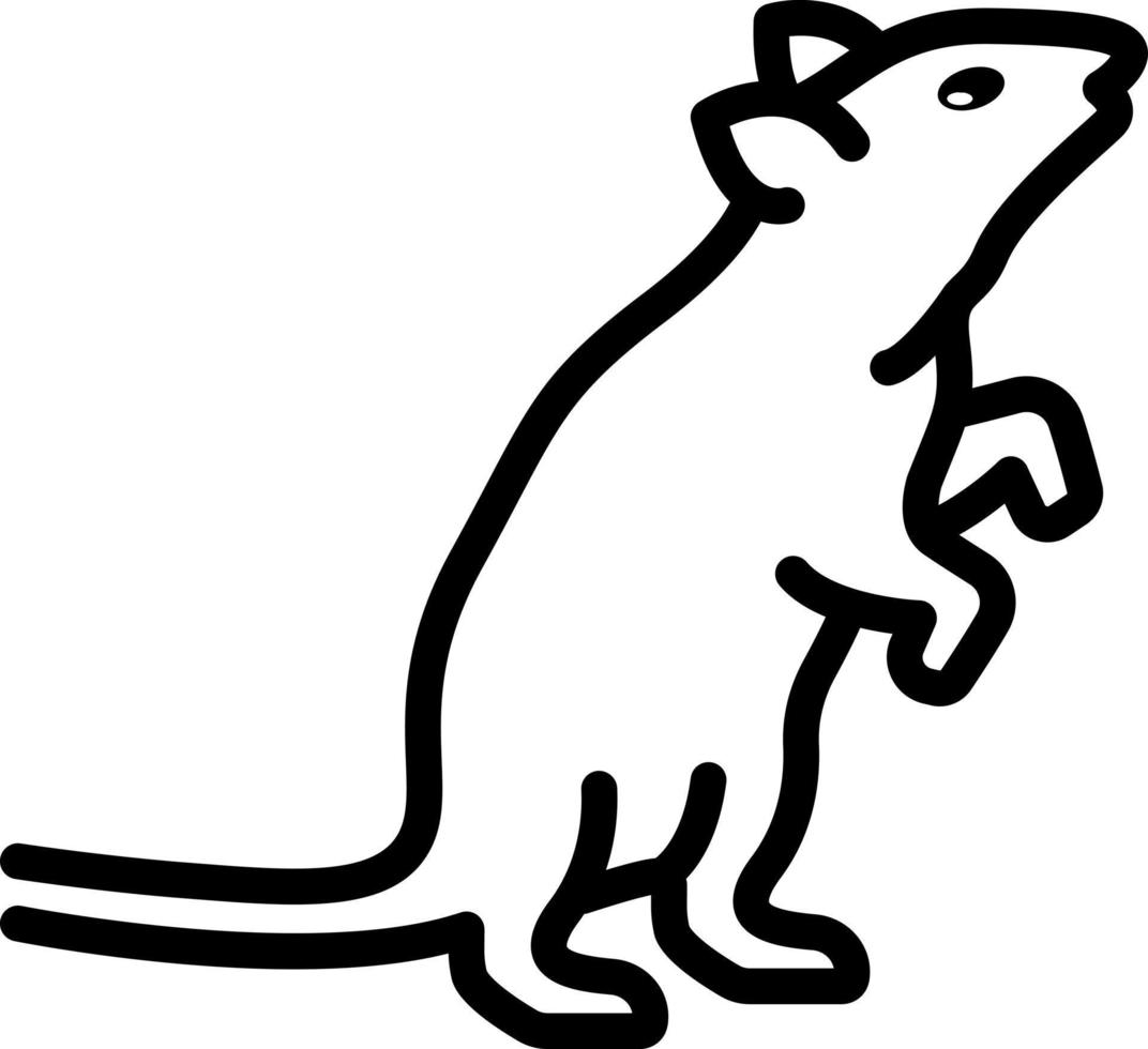 linje ikon för råtta vektor