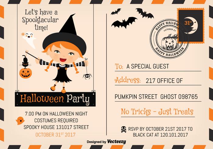 Nette Halloween Party 17 Einladung Postkarte Vektor Vorlage Download Kostenlos Vector Clipart Graphics Vektorgrafiken Und Design Vorlagen