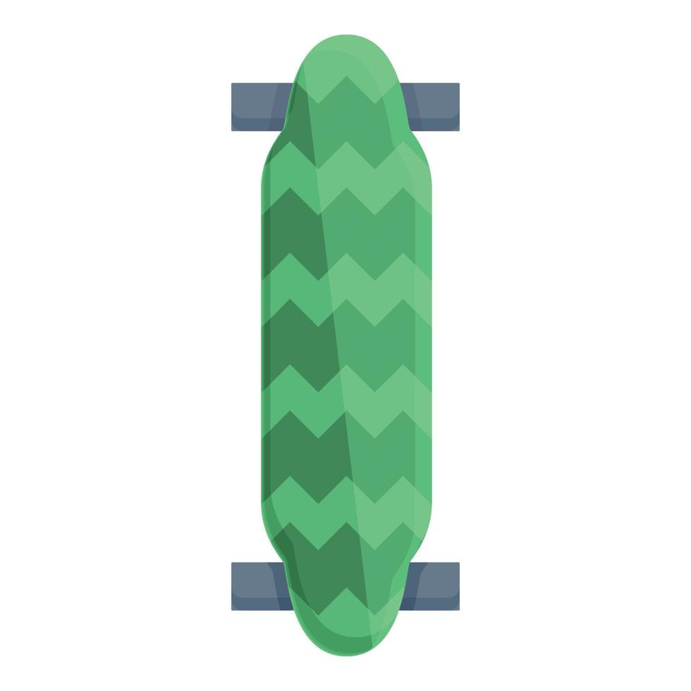 Linie grüner Longboard-Symbol Cartoon-Vektor. Retro-Form vektor