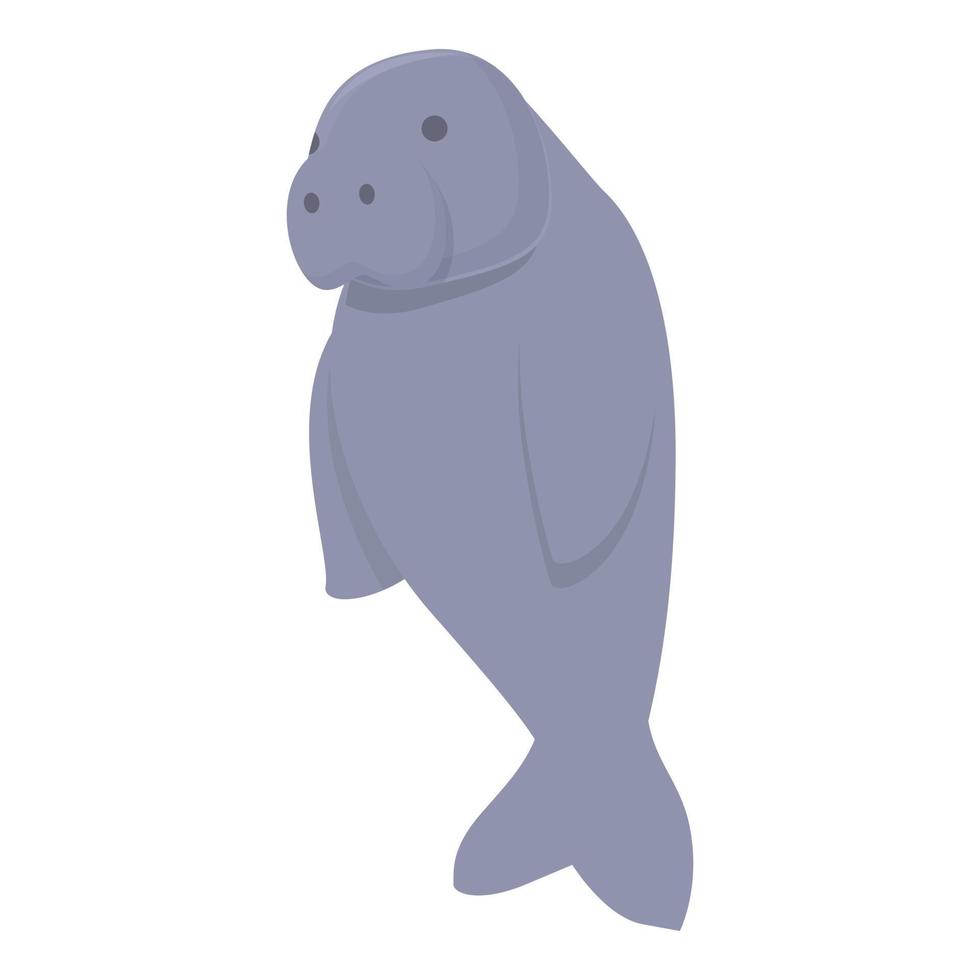 Unterwasser-Dugong-Symbol Cartoon-Vektor. Ozean-Baby vektor