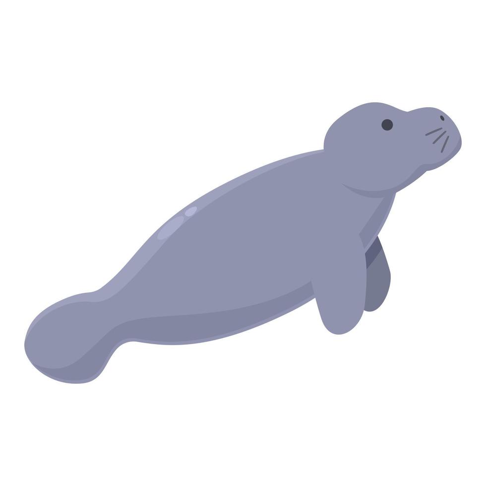 wildes säugetier symbol cartoon vektor. Meer Dugong vektor