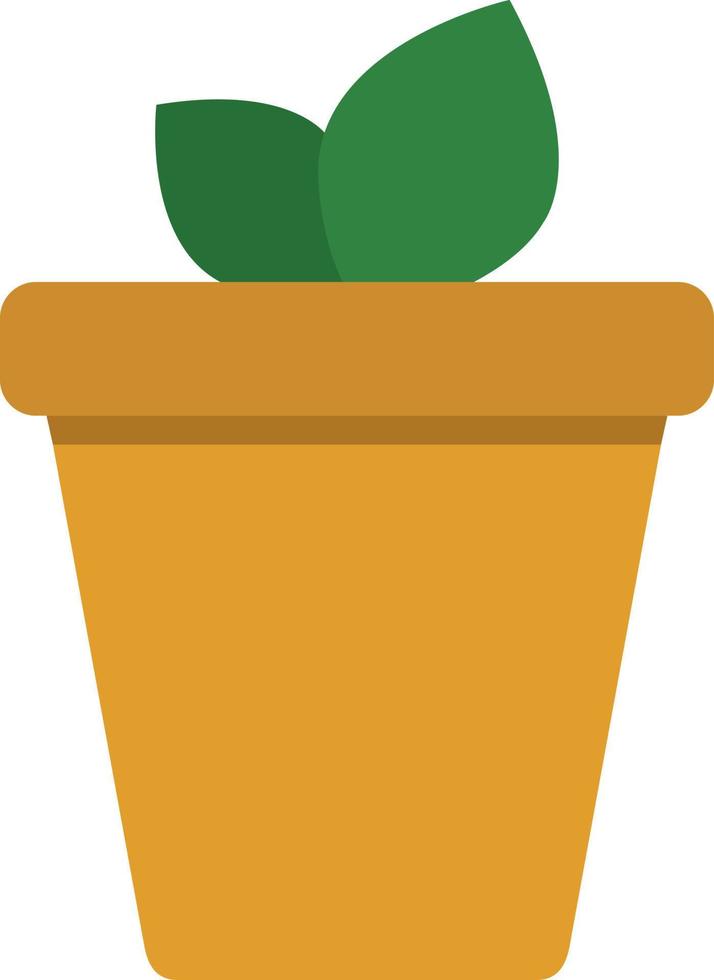 krukväxt i en pott. platt stil ikon. botanisk konst. vektor illustration