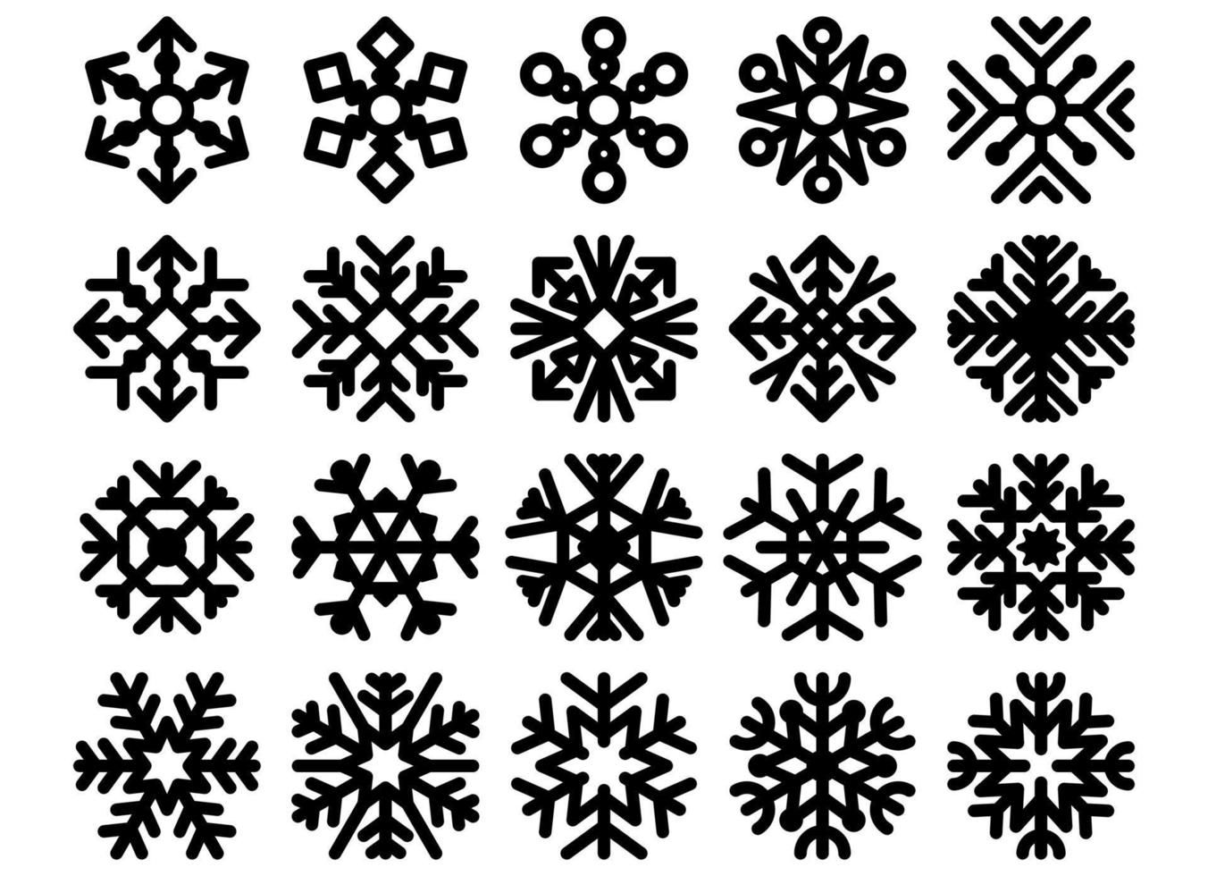 snöflinga ikon uppsättning vektor isolerat vit bakgrund
