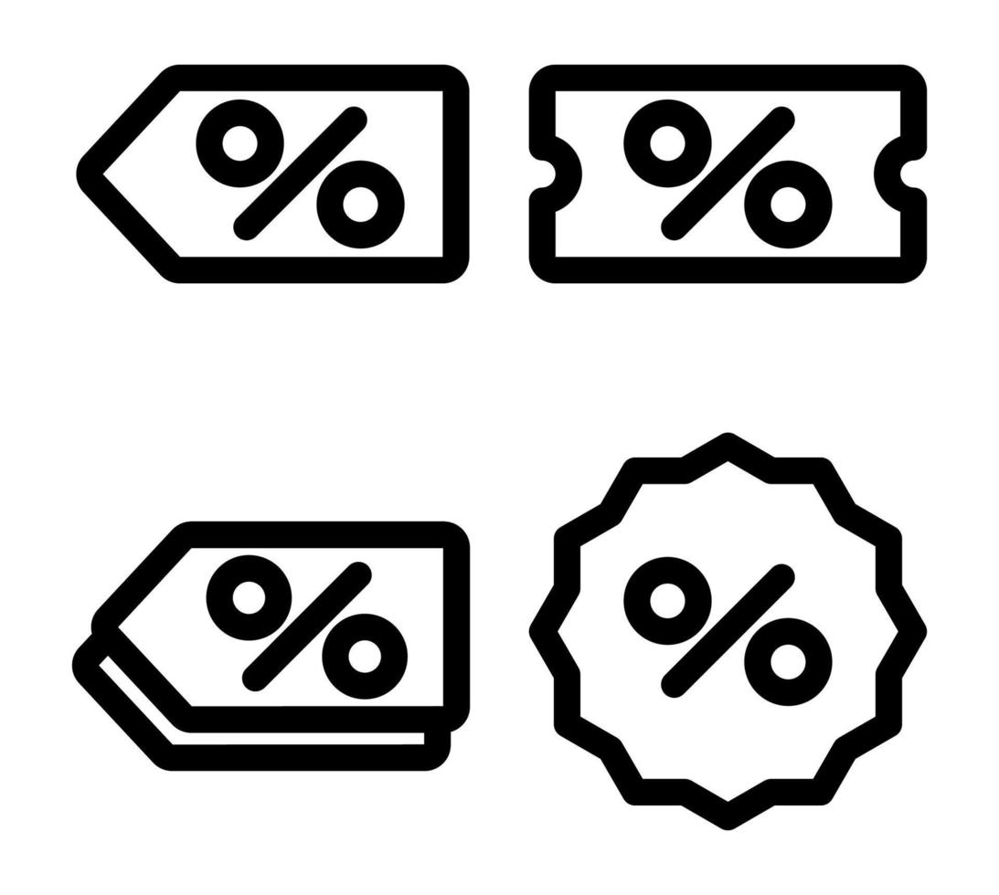 pris och rabatt linje ikoner uppsättning. tunn linje ikoner uppsättning. enkel vektor ikoner eps10