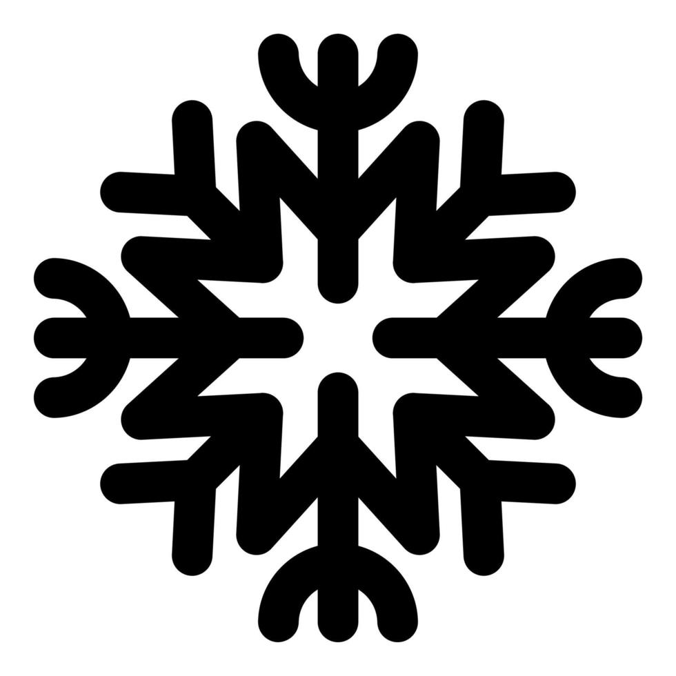 snöflinga vektor jul ikon logotyp snö, översikt stil