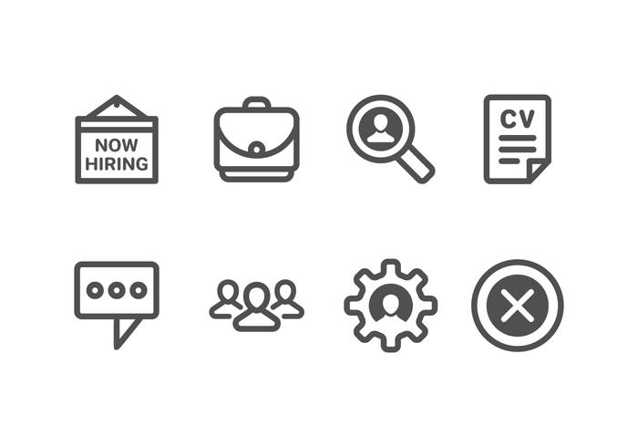 Nu Hiring & Recruitment Set Icons vektor