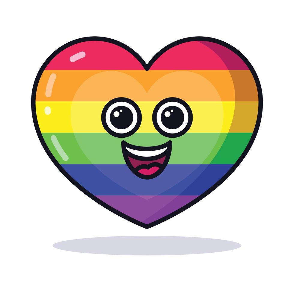 fröhliches stolzes Herz Emoji vektor