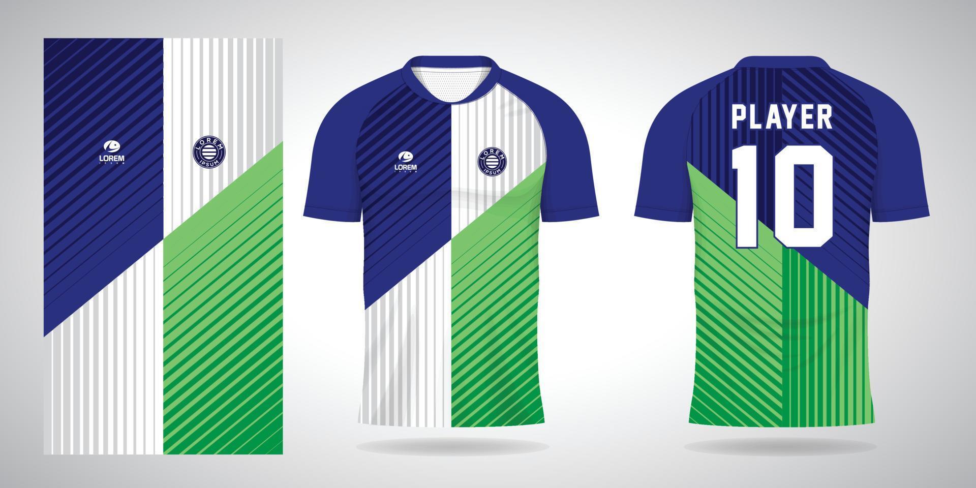 blå grön fotboll jersey sport design mall vektor