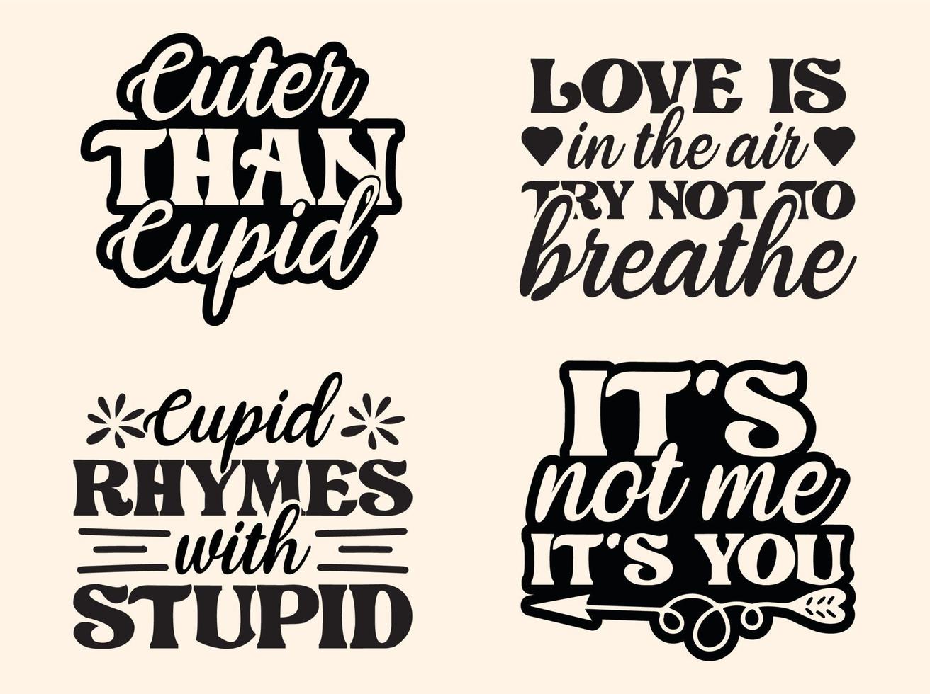 Valentinstag-Svg-Design-Set vektor