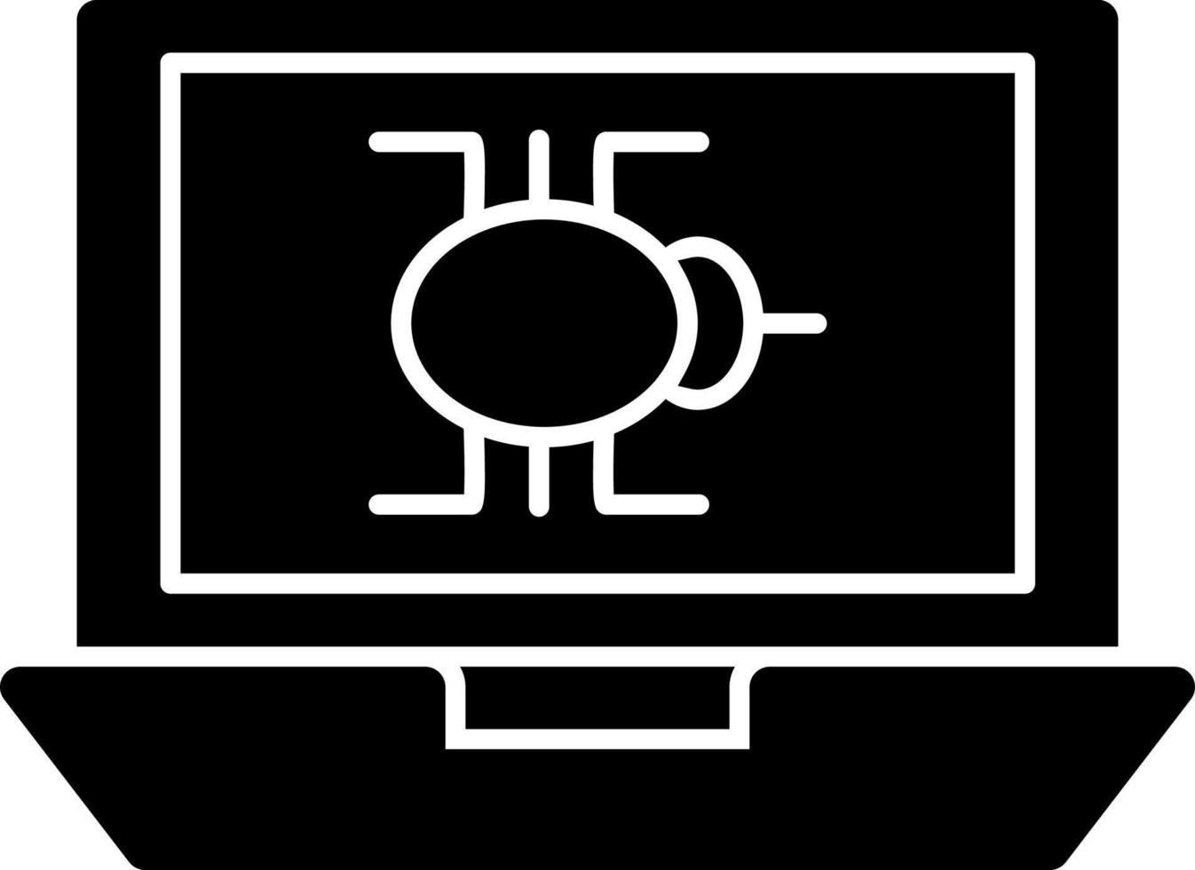 Laptop-Virus-Vektor-Icon-Design vektor