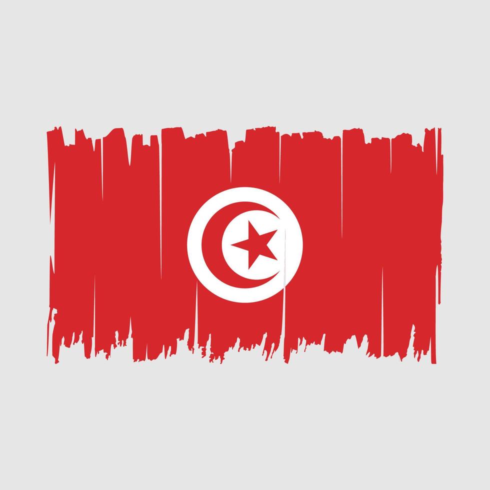 Tunesien-Flagge-Pinsel-Vektor-Illustration vektor