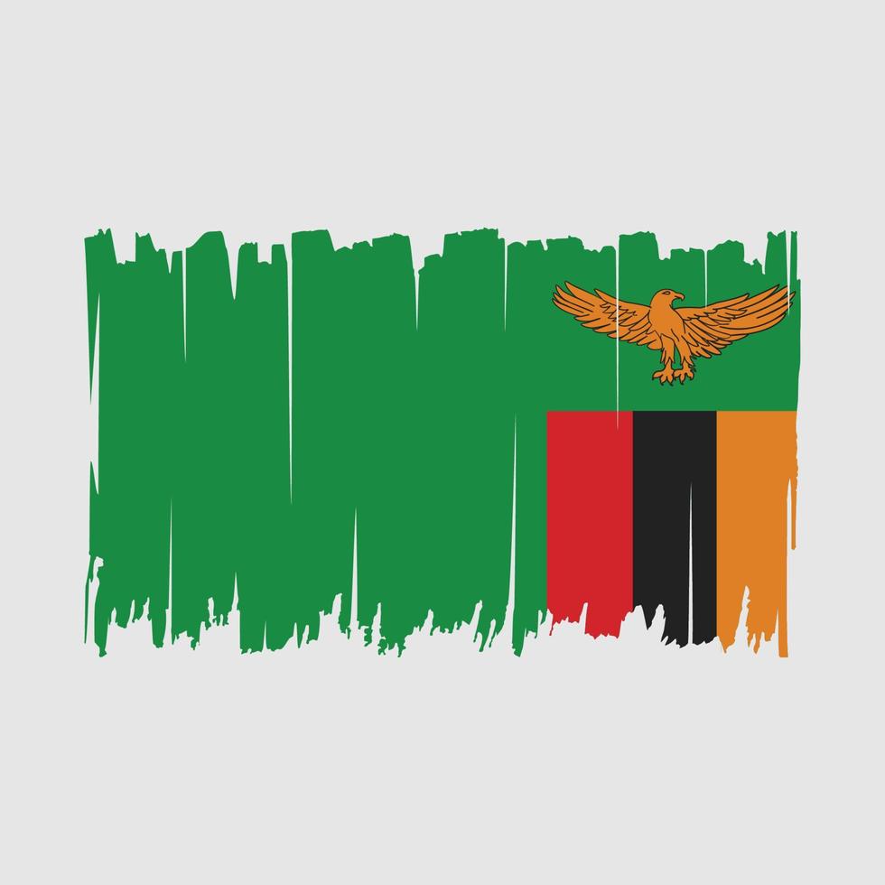 Sambia-Flagge-Pinsel-Vektor-Illustration vektor