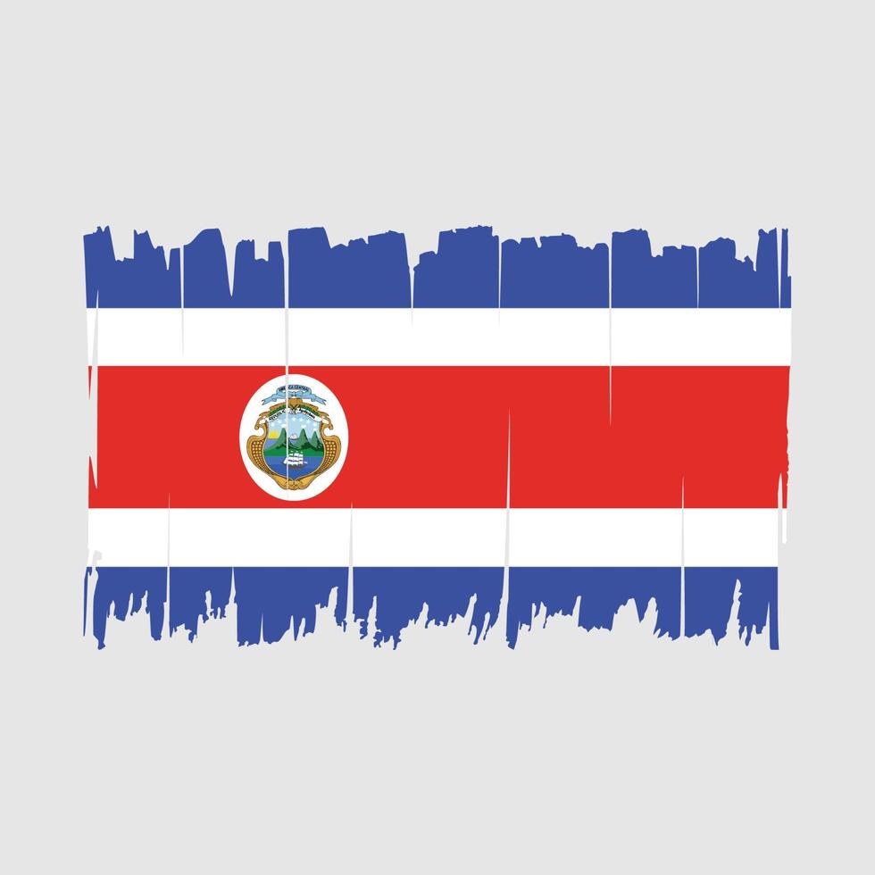 costa rica flagga borsta vektor illustration