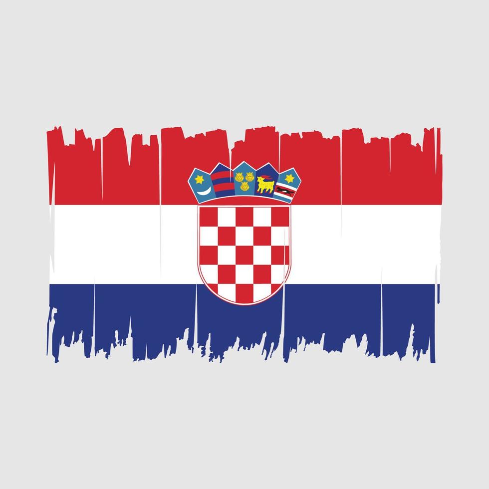 kroatien flagge pinsel vektor illustration