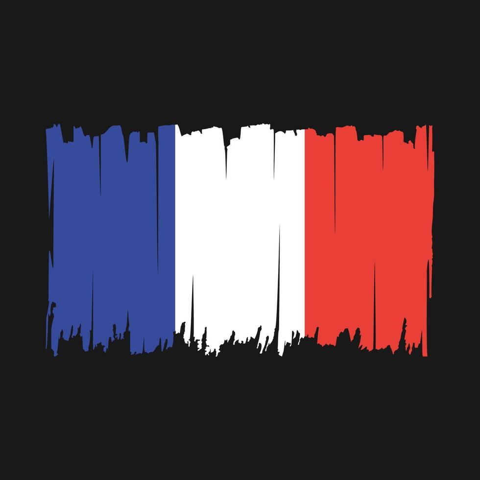 Frankrike flagga borsta vektor illustration