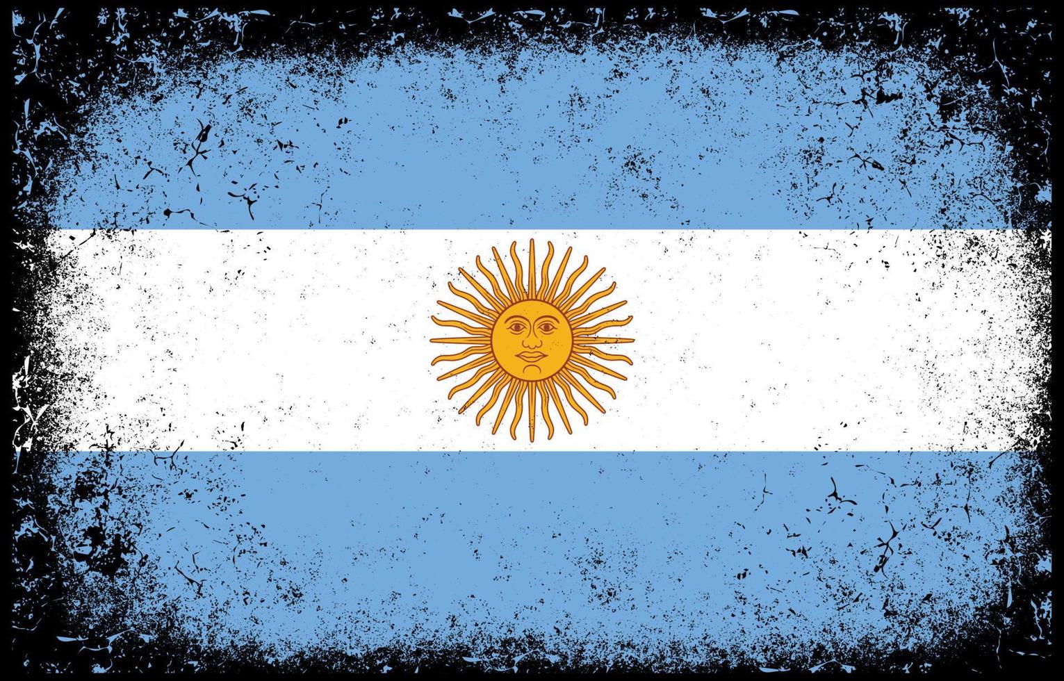 gammal smutsig grunge årgång argentina nationell flagga illustration vektor