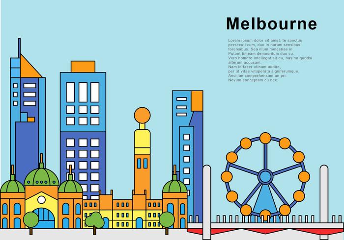 platt melbourne skyline vektor