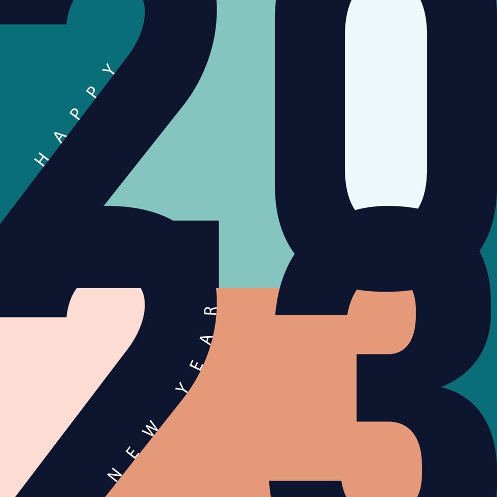 2023-Grußkarte, Vektorprofi, frohes neues Jahr-Karte vektor