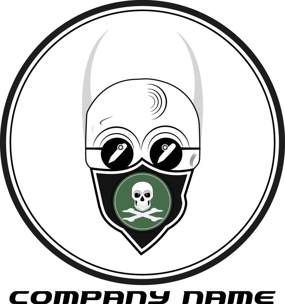 Minimales Logo-Design und Totenkopf-Logo vektor