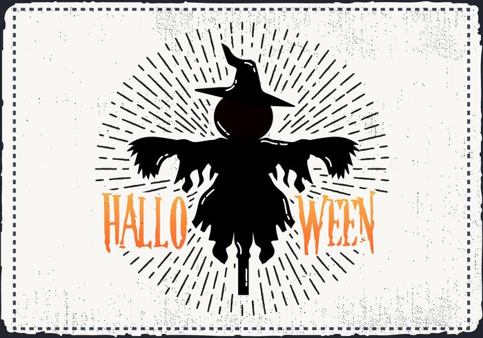 Gratis Scary Halloween Scarecrow Vector