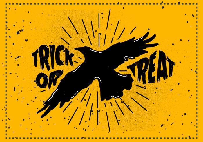 Gratis Scary Halloween Crow Vector