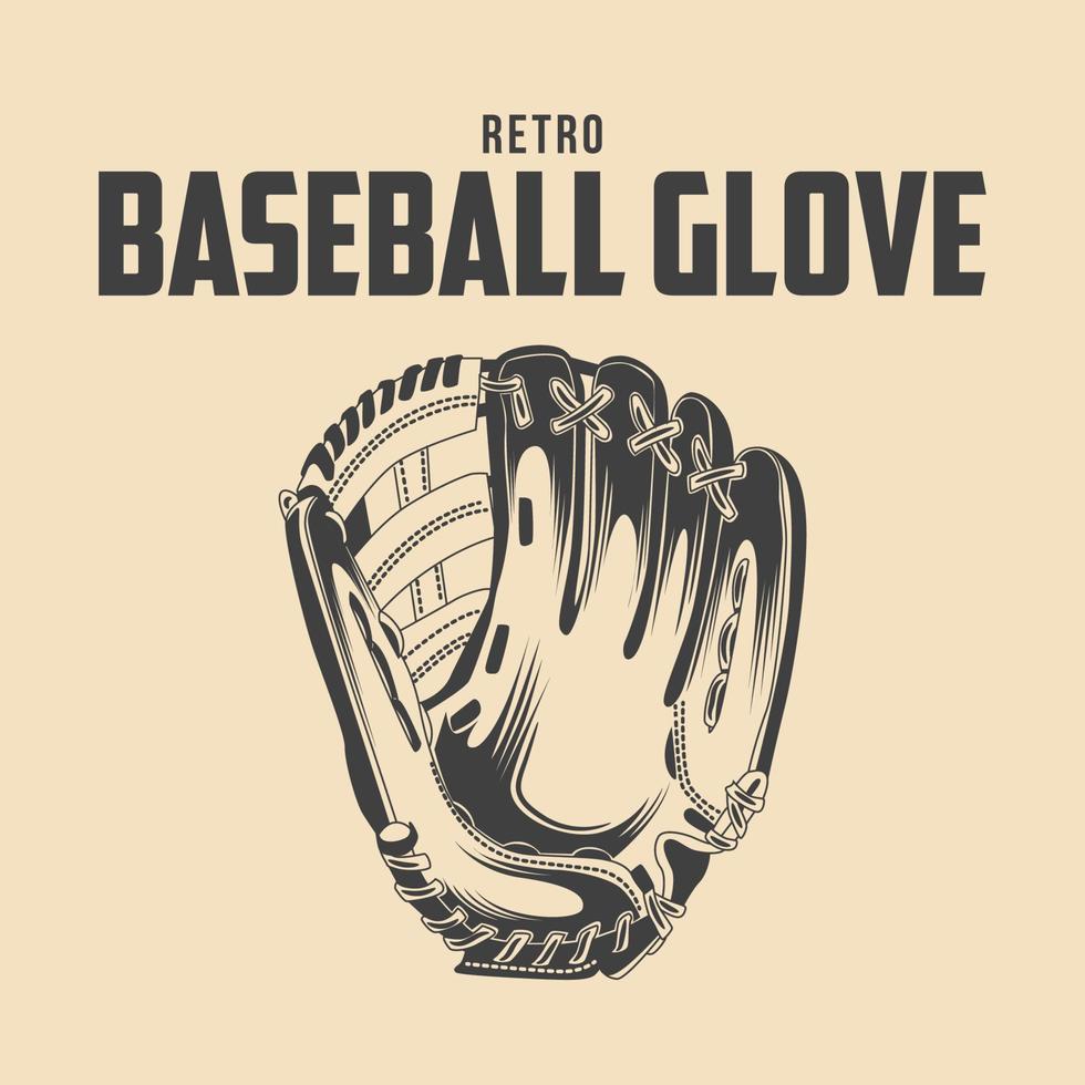 retro baseboll handske vektor stock illustration