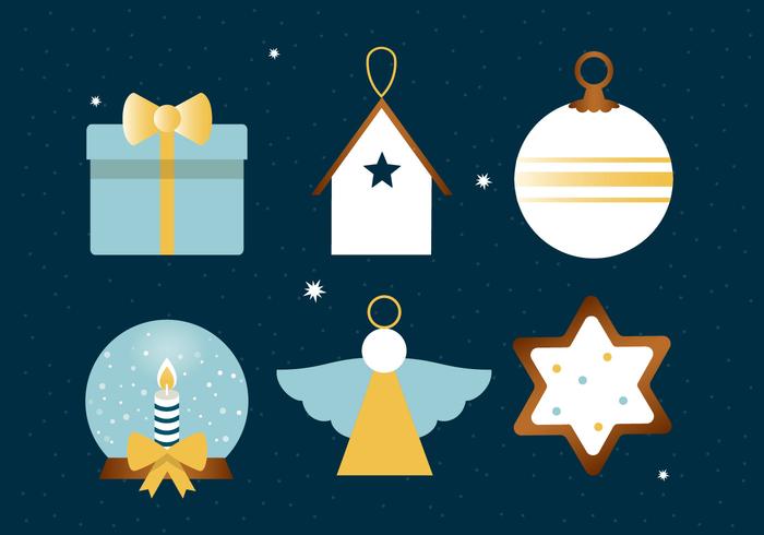 Kostenloses flaches Design Vektor Winter Holiday Icons