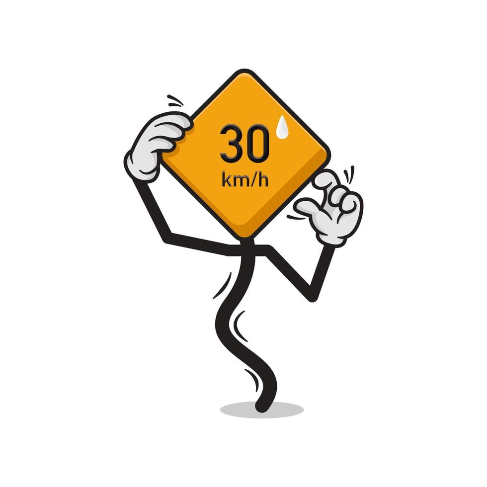 vektorillustration der verkehrszeichenkarikatur. 30 km/h vektor