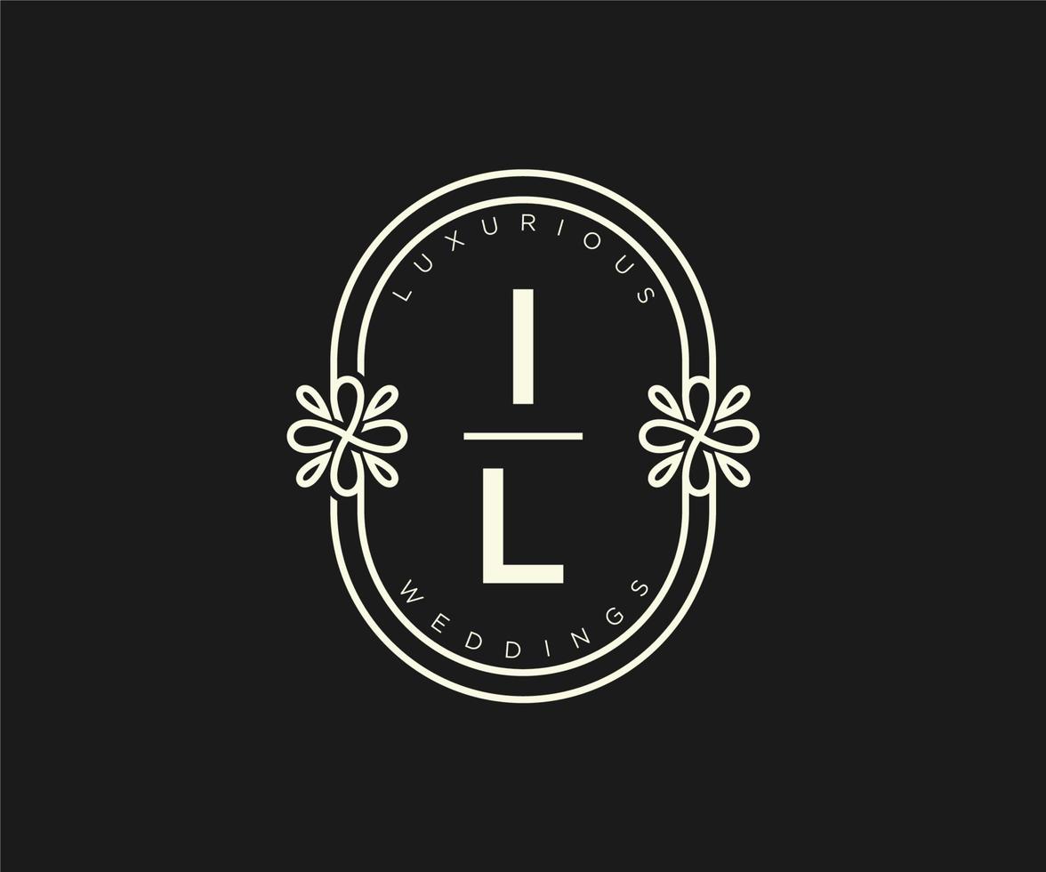 il initials brief hochzeitsmonogramm logos vorlage, handgezeichnete moderne minimalistische und florale vorlagen für einladungskarten, datum speichern, elegante identität. vektor