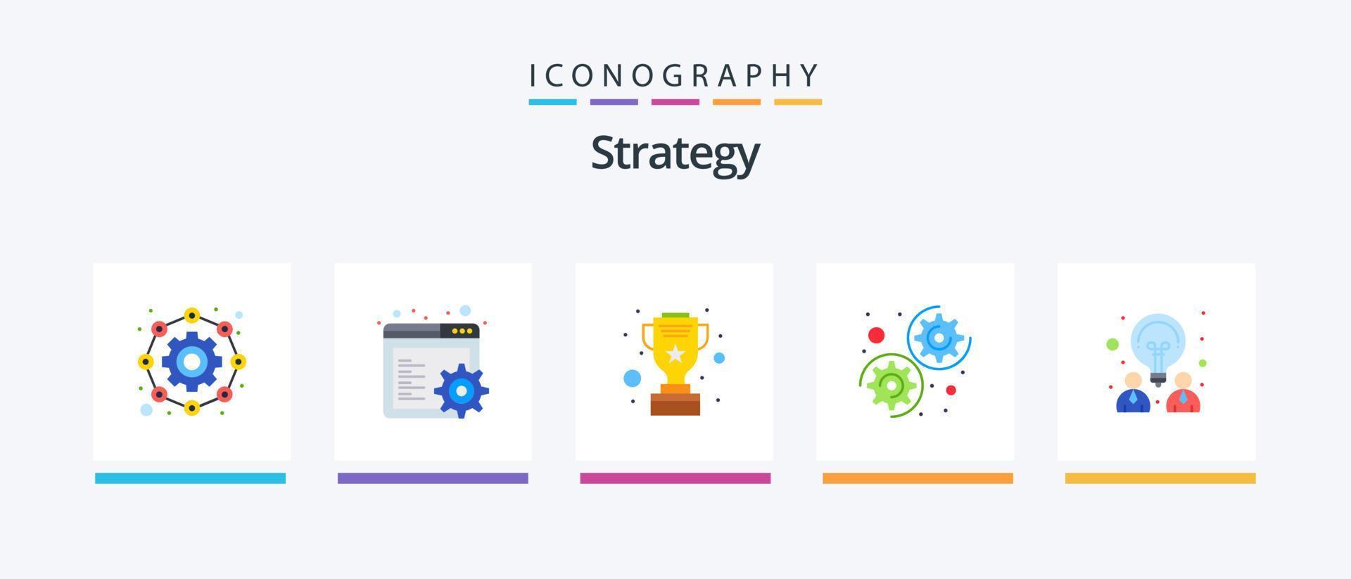 strategi platt 5 ikon packa Inklusive partnerskap. design. kopp. kreativ. alternativ. kreativ ikoner design vektor