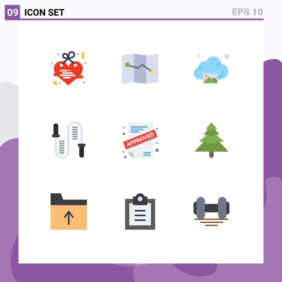 satz von 9 modernen ui-symbolen symbole zeichen für vertragsanwendung bild sport fitness editierbare vektordesignelemente vektor