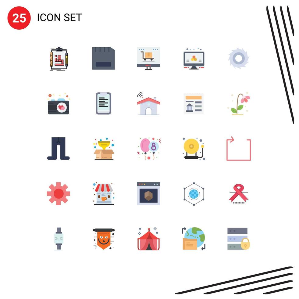 25 kreative Symbole moderne Zeichen und Symbole von Monitor Atom Gadget Marketing digitales Marketing editierbare Vektordesign-Elemente vektor