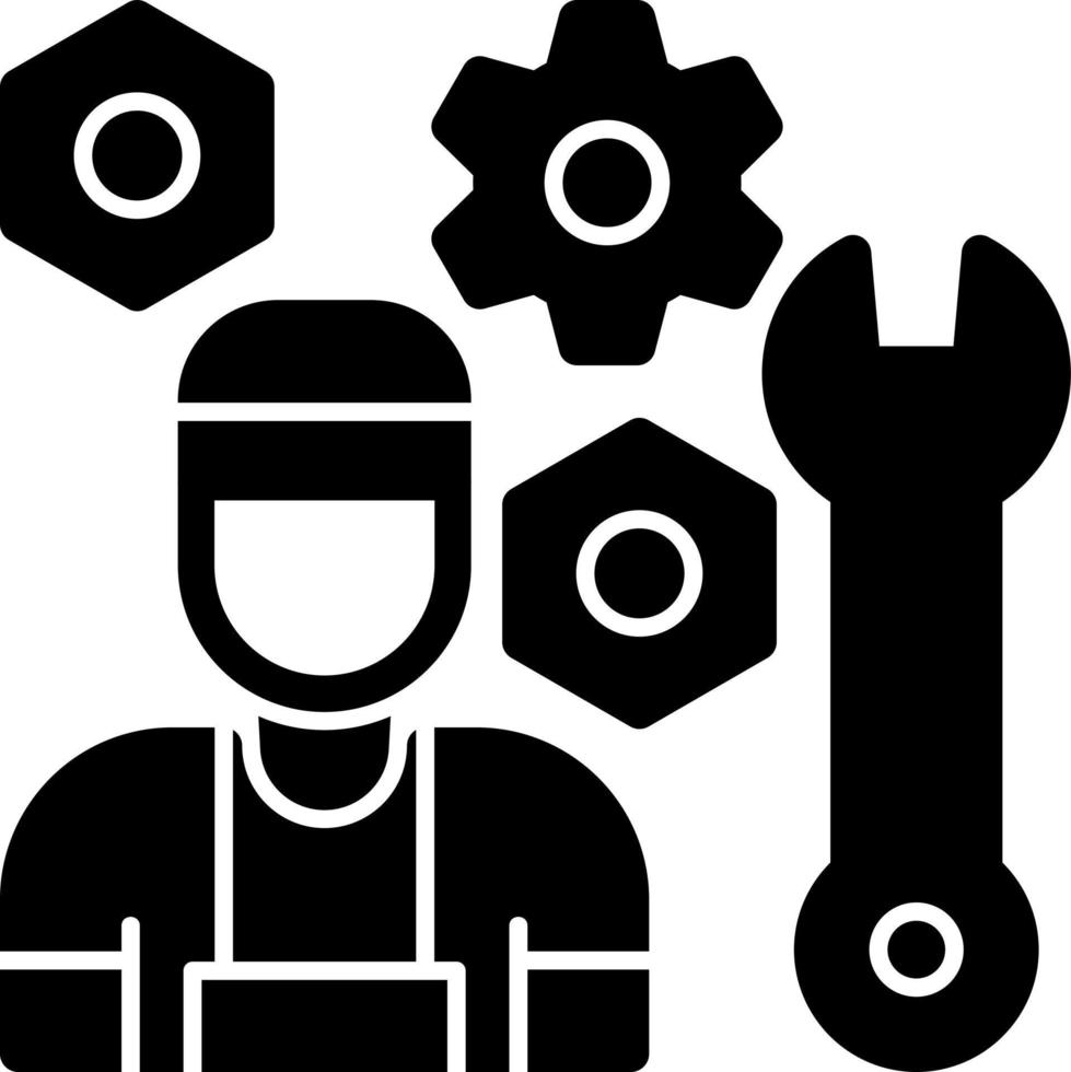 Mechaniker-Vektor-Icon-Design vektor