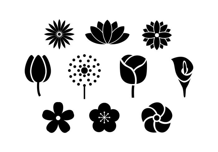 Gratis Blommor Silhouette Icon Vector