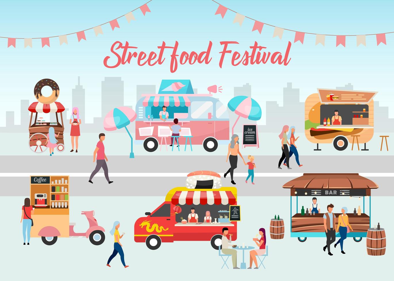 Street Food Festival Poster vektor